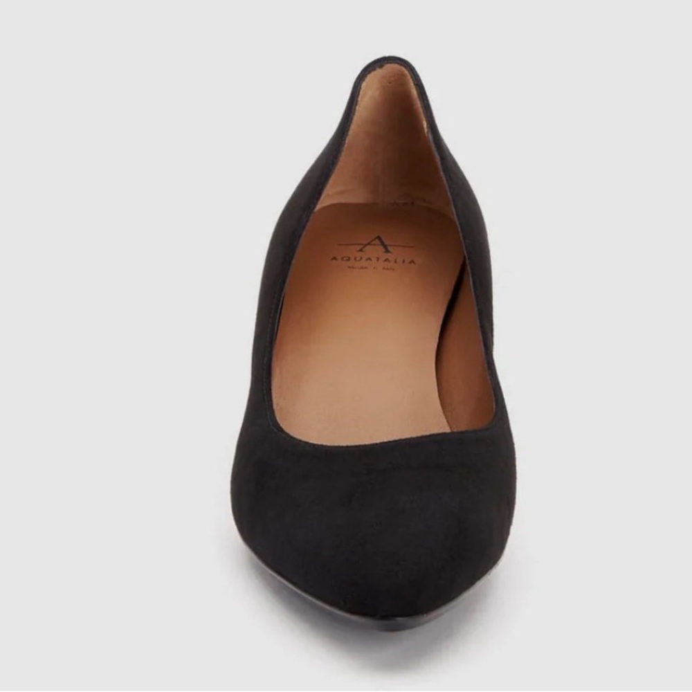 Aquatalia Pasha Black Suede Weatherproof Block Heel Pumps Size 12M - Picture 3 of 10